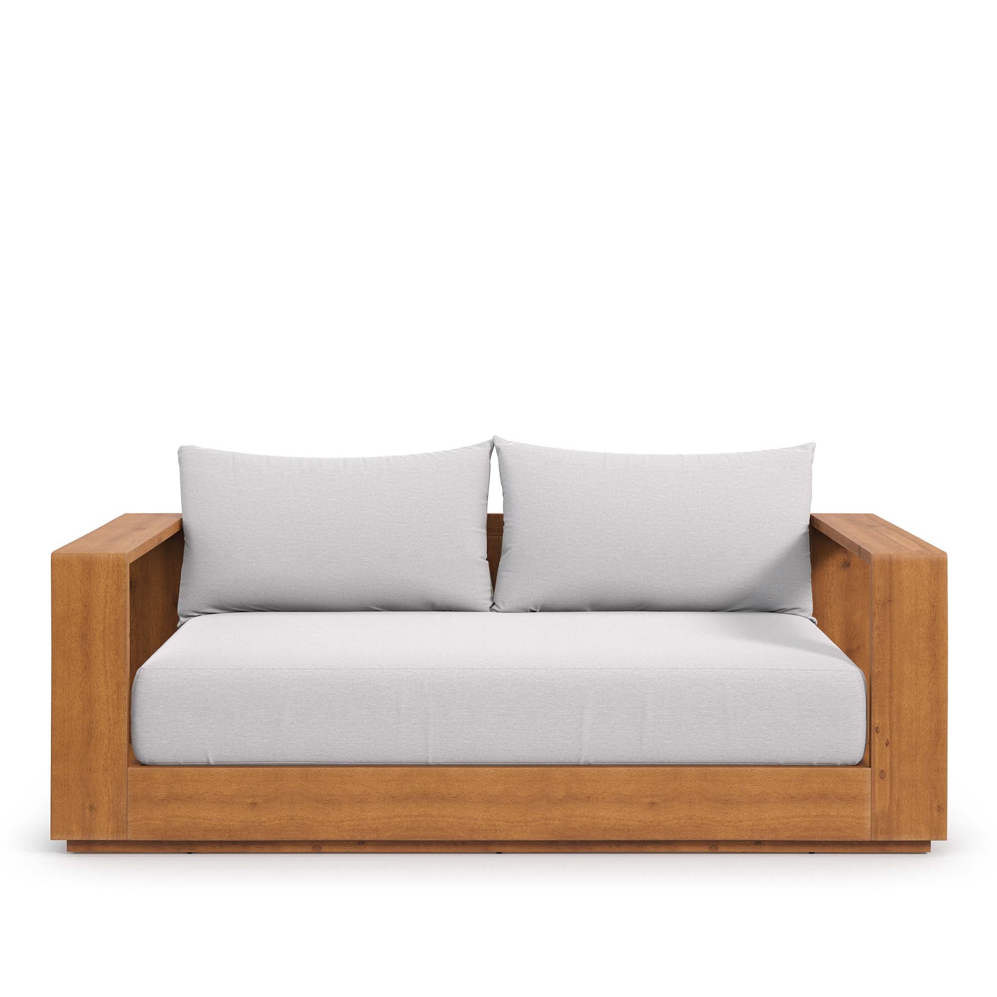 Tahoe Acacia Wood Outdoor Patio Acacia Wood Loveseat - Natural Light Gray