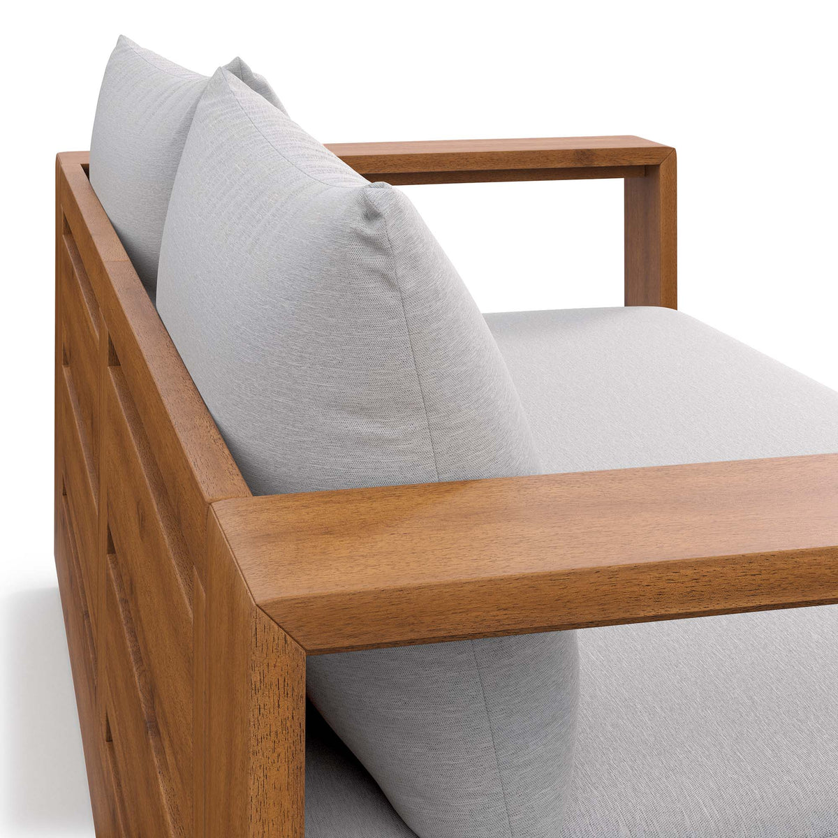 Tahoe Acacia Wood Outdoor Patio Acacia Wood Loveseat - Natural Light Gray