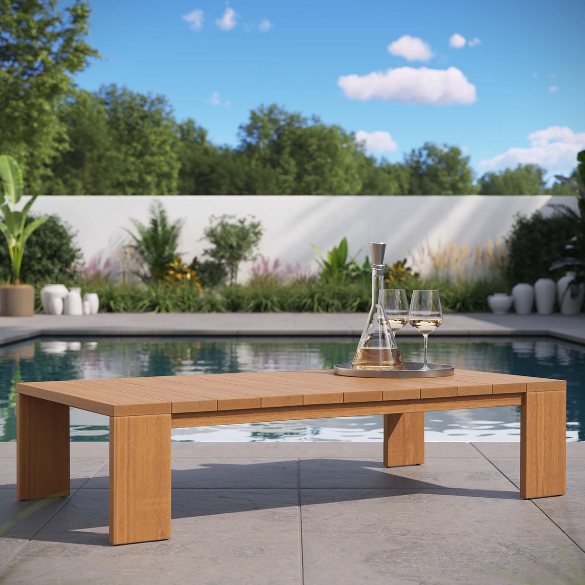 Tahoe Outdoor Patio Acacia Wood Coffee Table - Natural