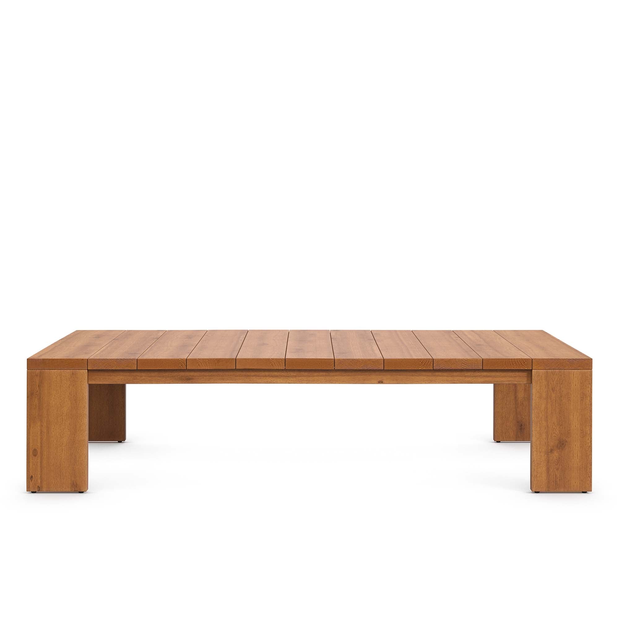 Tahoe 2-Piece Outdoor Patio Acacia Wood Sofa and Coffee Table Set - Natural Cocoa