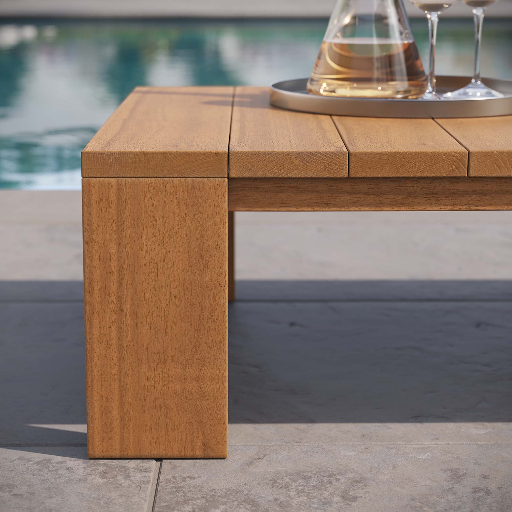 Tahoe Outdoor Patio Acacia Wood Coffee Table - Natural
