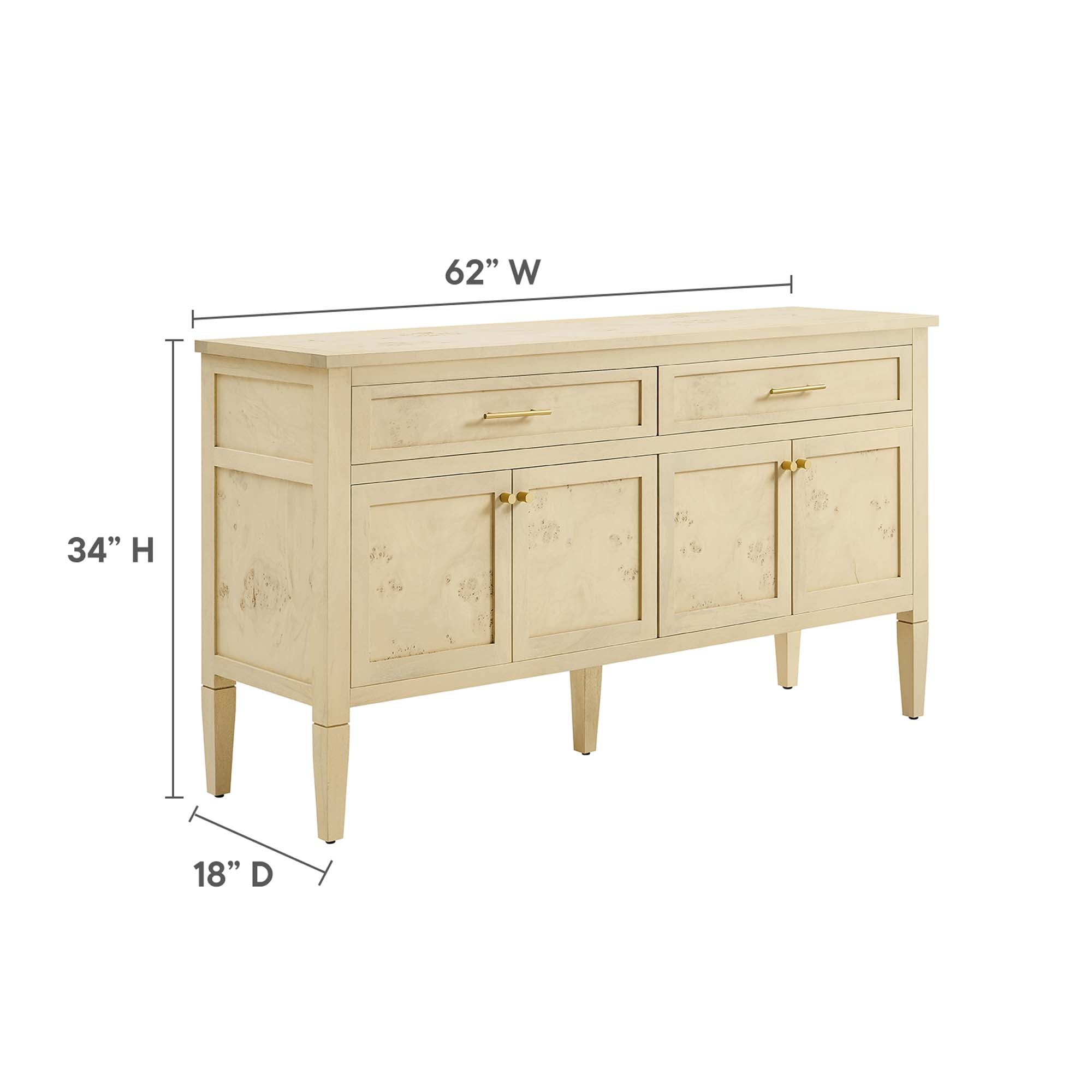 Elysian 62" Wood Sideboard - Bleached Burl