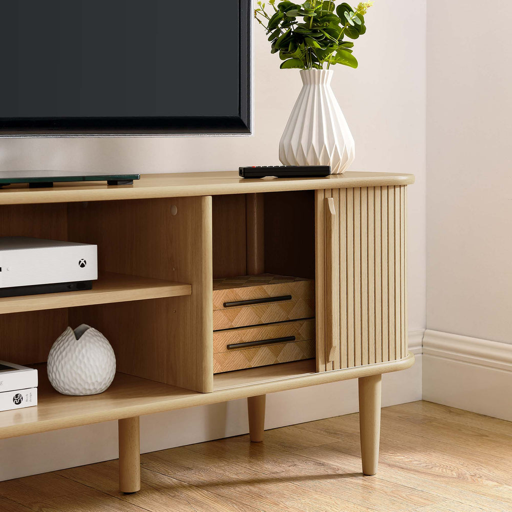 Contour 63" Wood TV Stand - Oak