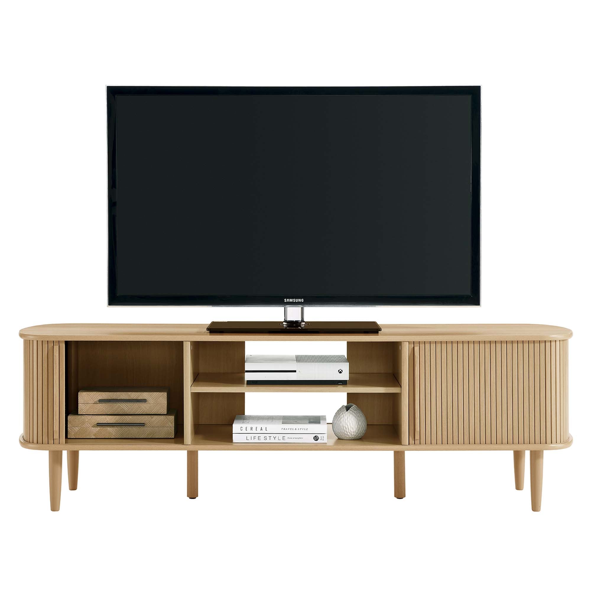Contour 63" Wood TV Stand - Oak