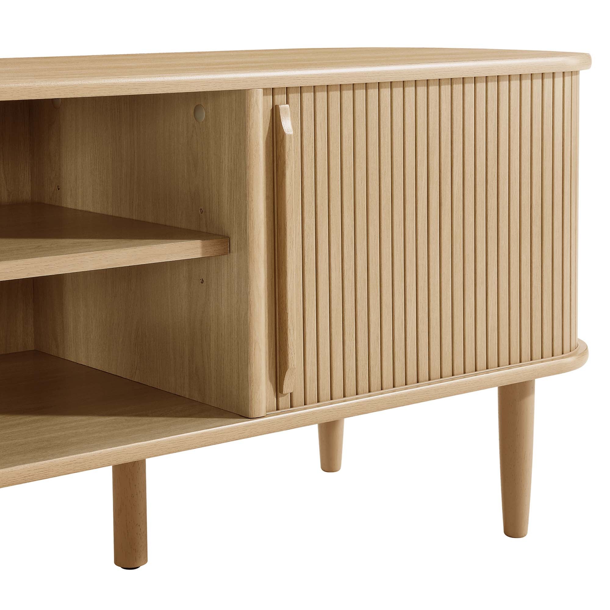 Contour 63" Wood TV Stand - Oak