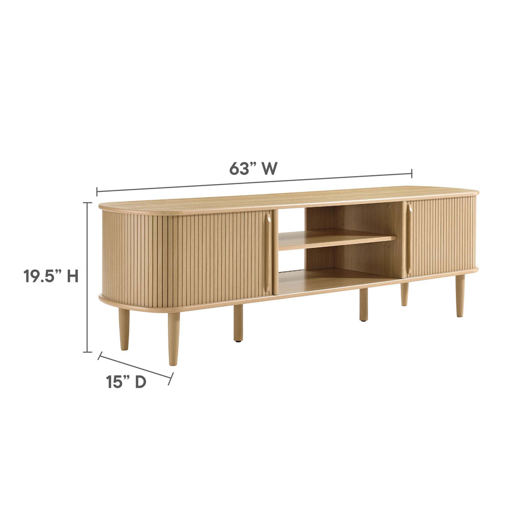 Contour 63" Wood TV Stand - Oak