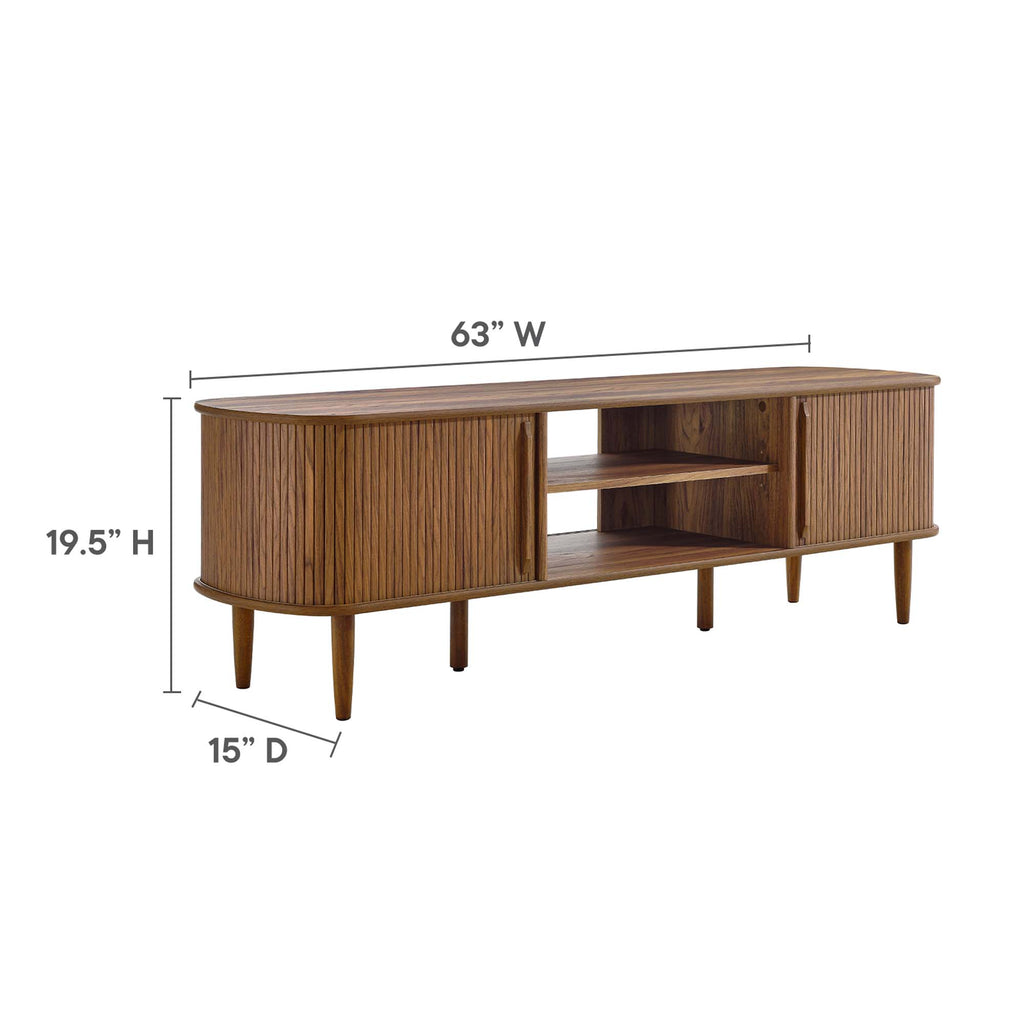 Contour 63" Wood TV Stand - Walnut
