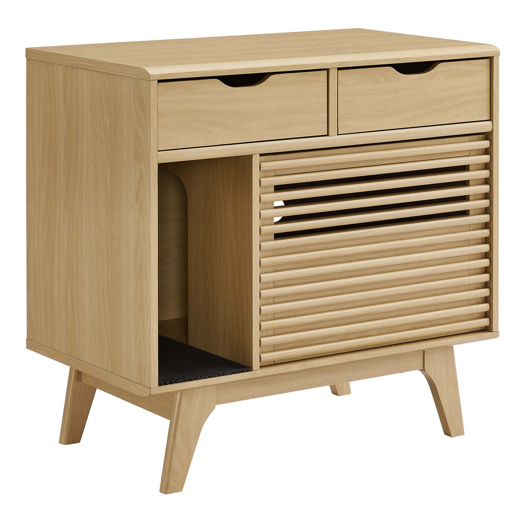 Render Cat Cabinet - Oak