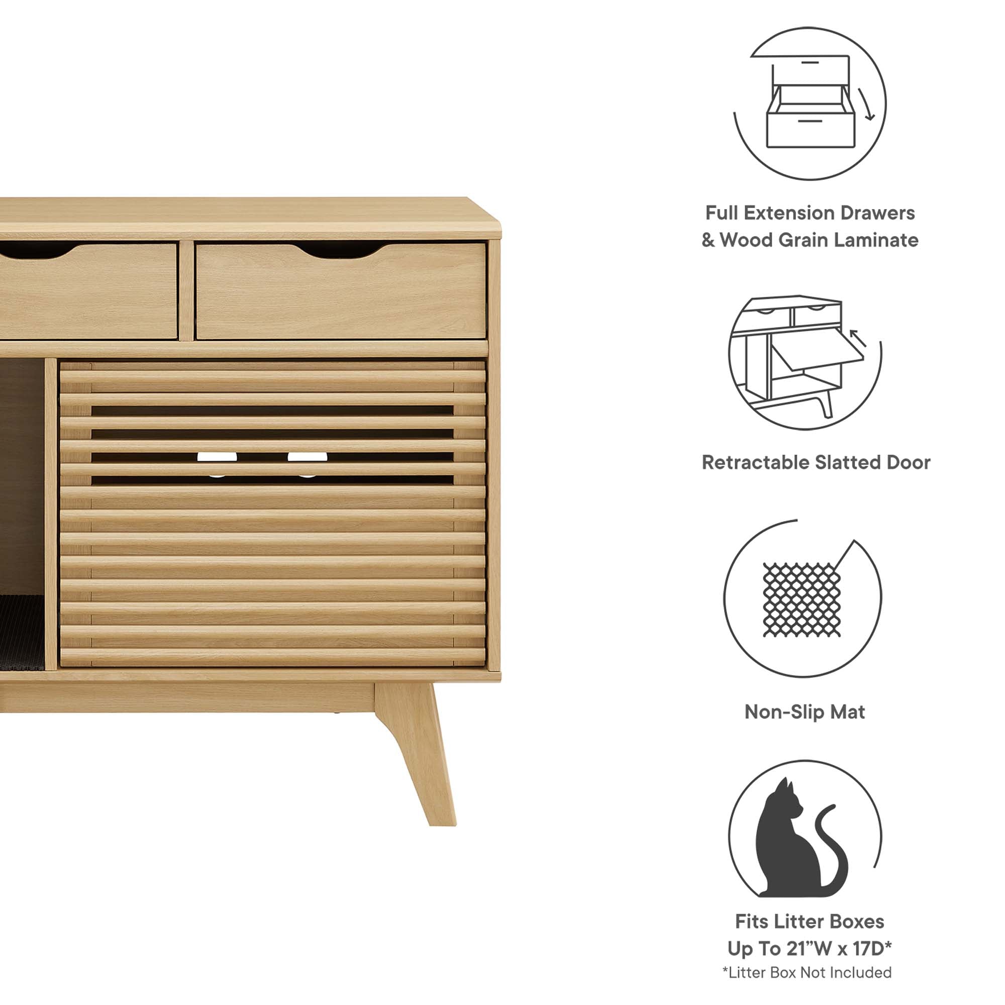 Render Cat Cabinet - Oak