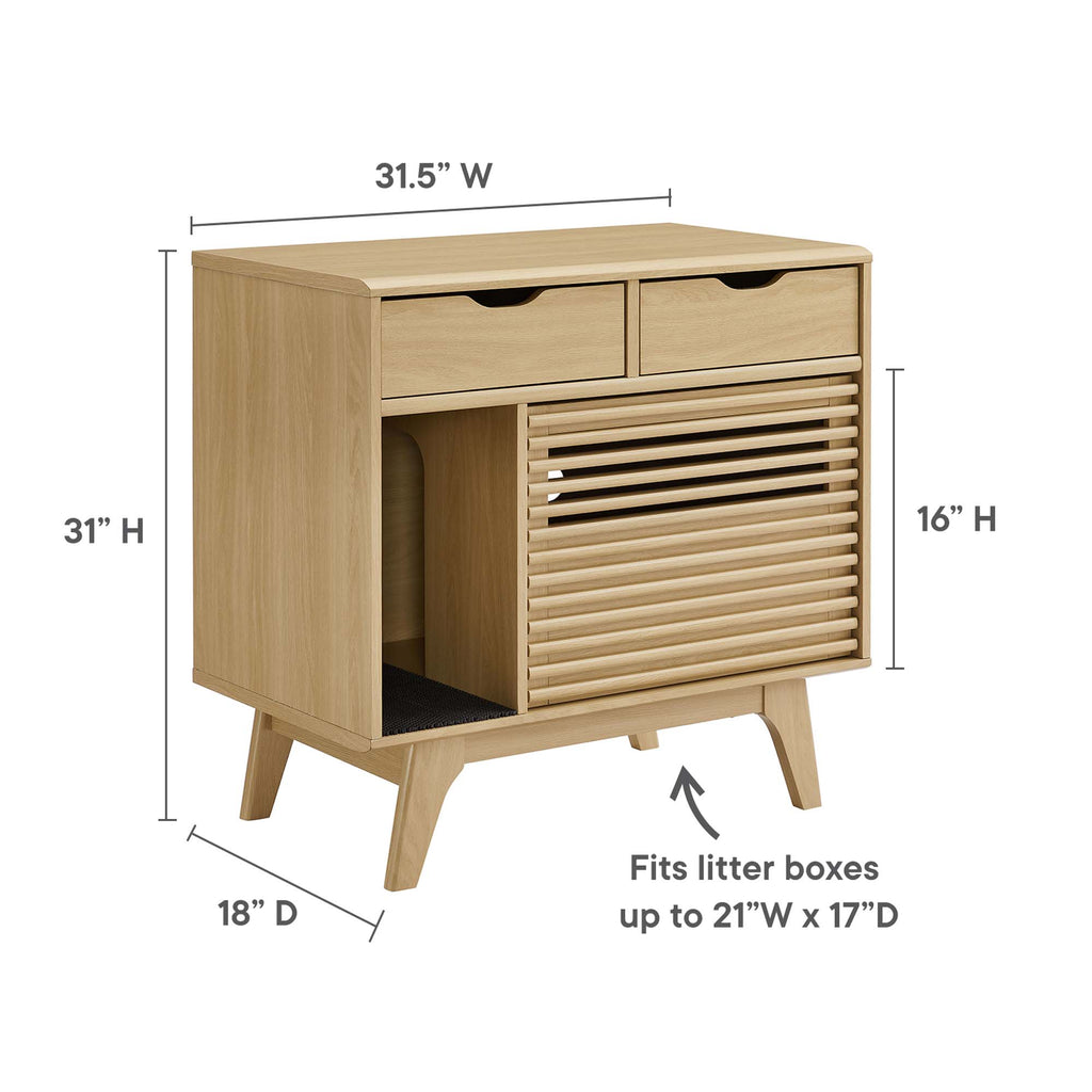 Render Cat Cabinet - Oak
