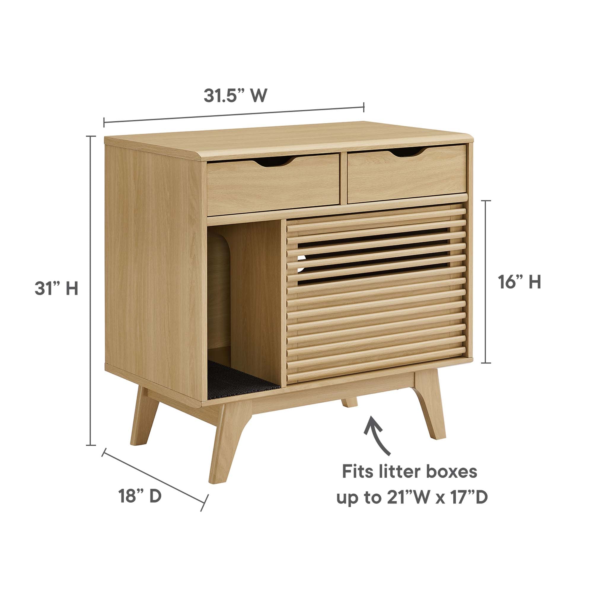 Render Cat Cabinet - Oak