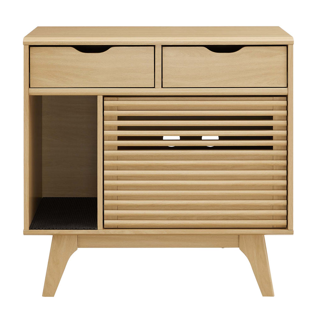 Render Cat Cabinet - Oak