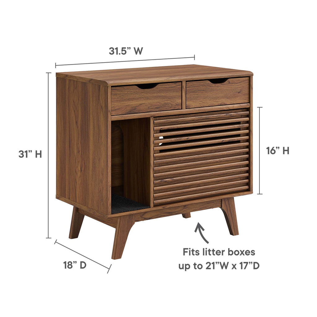 Render Cat Cabinet - Walnut