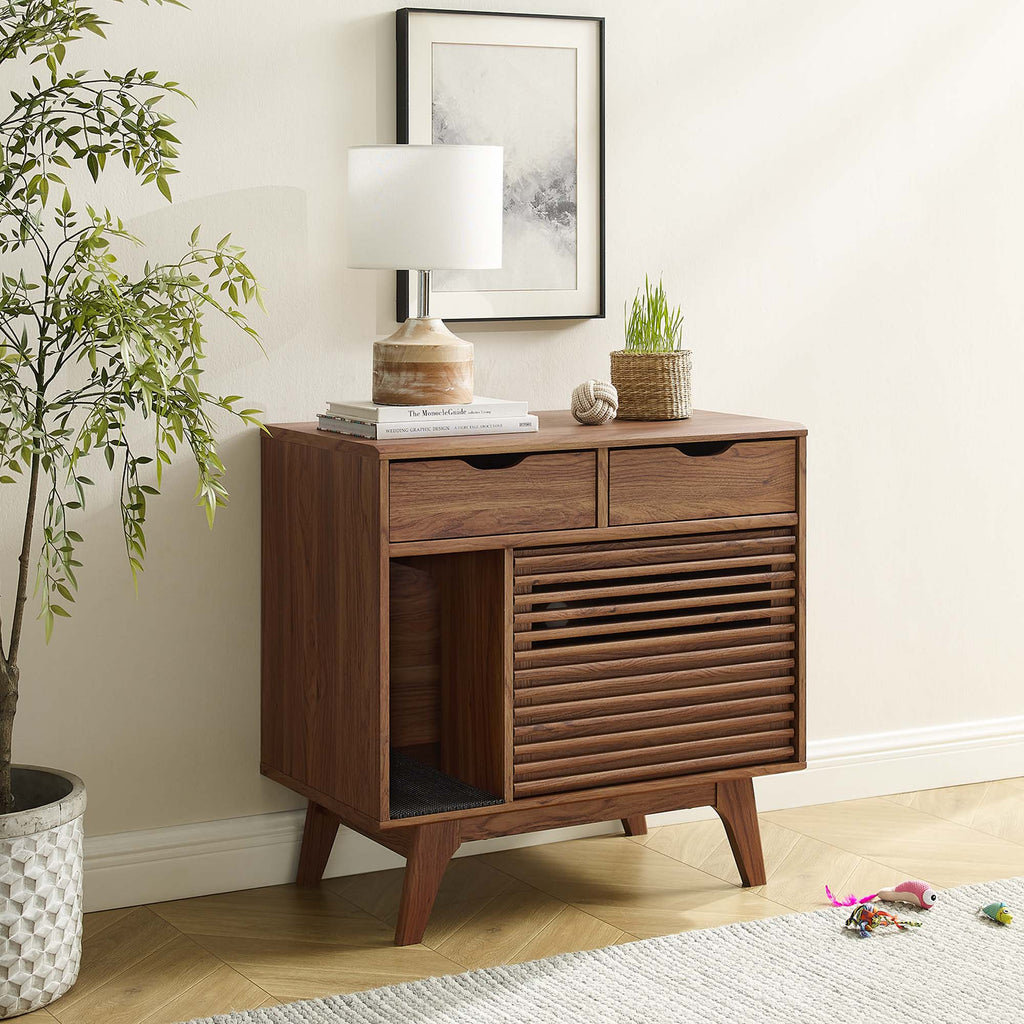 Render Cat Cabinet - Walnut