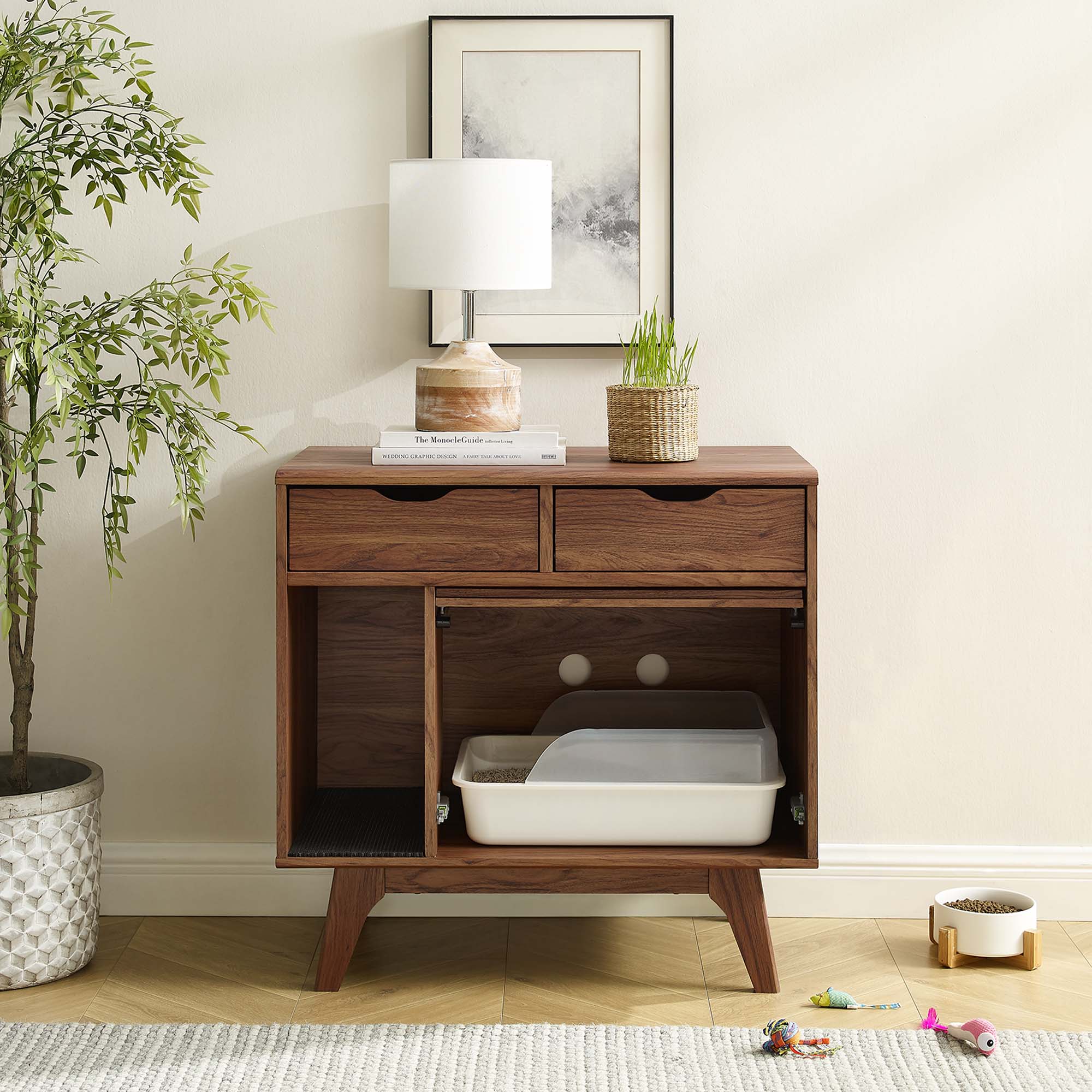 Render Cat Cabinet - Walnut