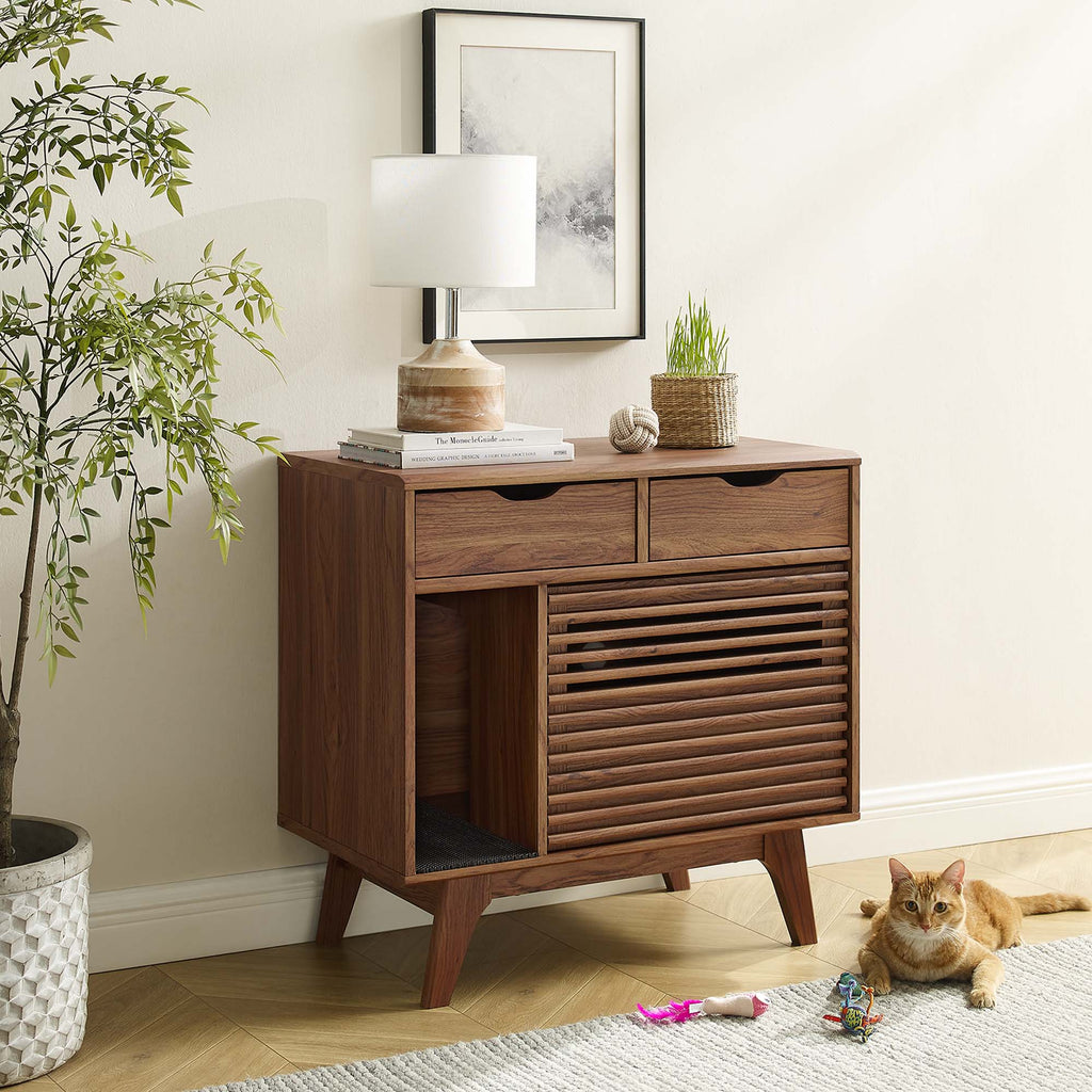 Render Cat Cabinet - Walnut