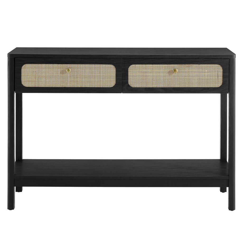 Chaucer Wood Entryway Console Table - Black