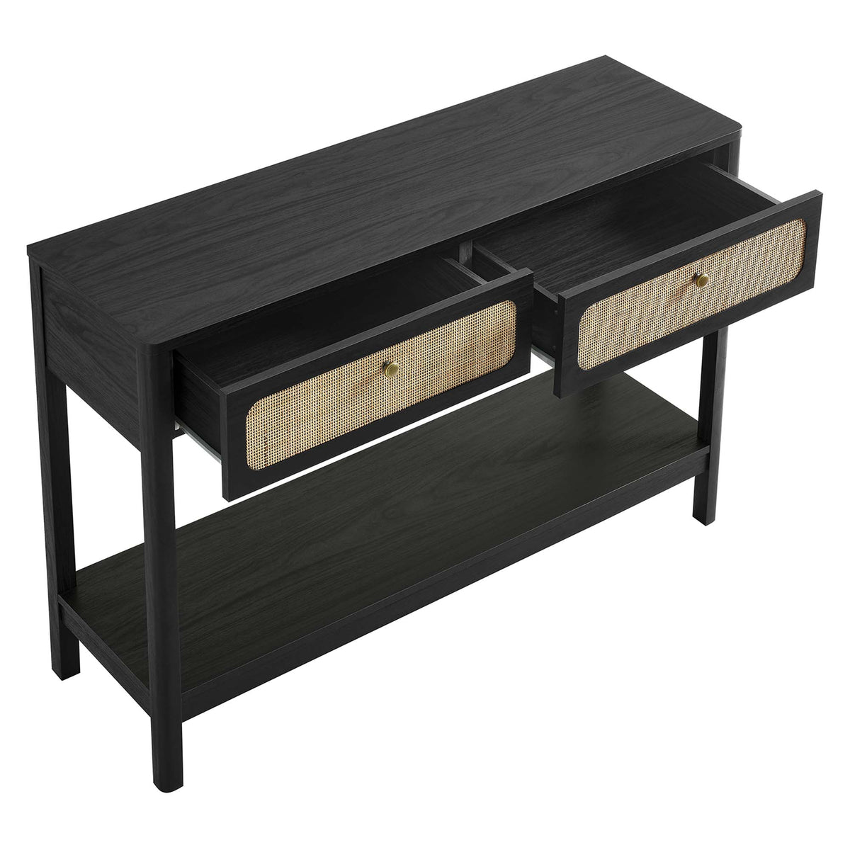 Chaucer Wood Entryway Console Table - Black