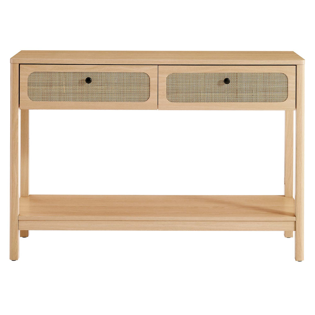 Chaucer Wood Entryway Console Table - Oak