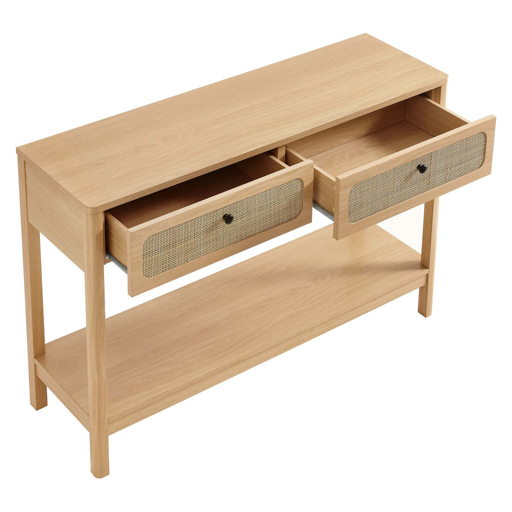 Chaucer Wood Entryway Console Table - Oak