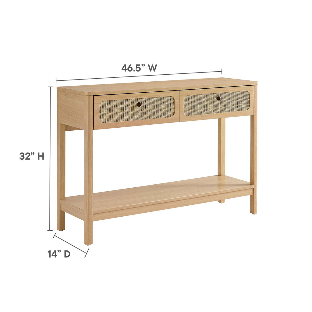 Chaucer Wood Entryway Console Table - Oak
