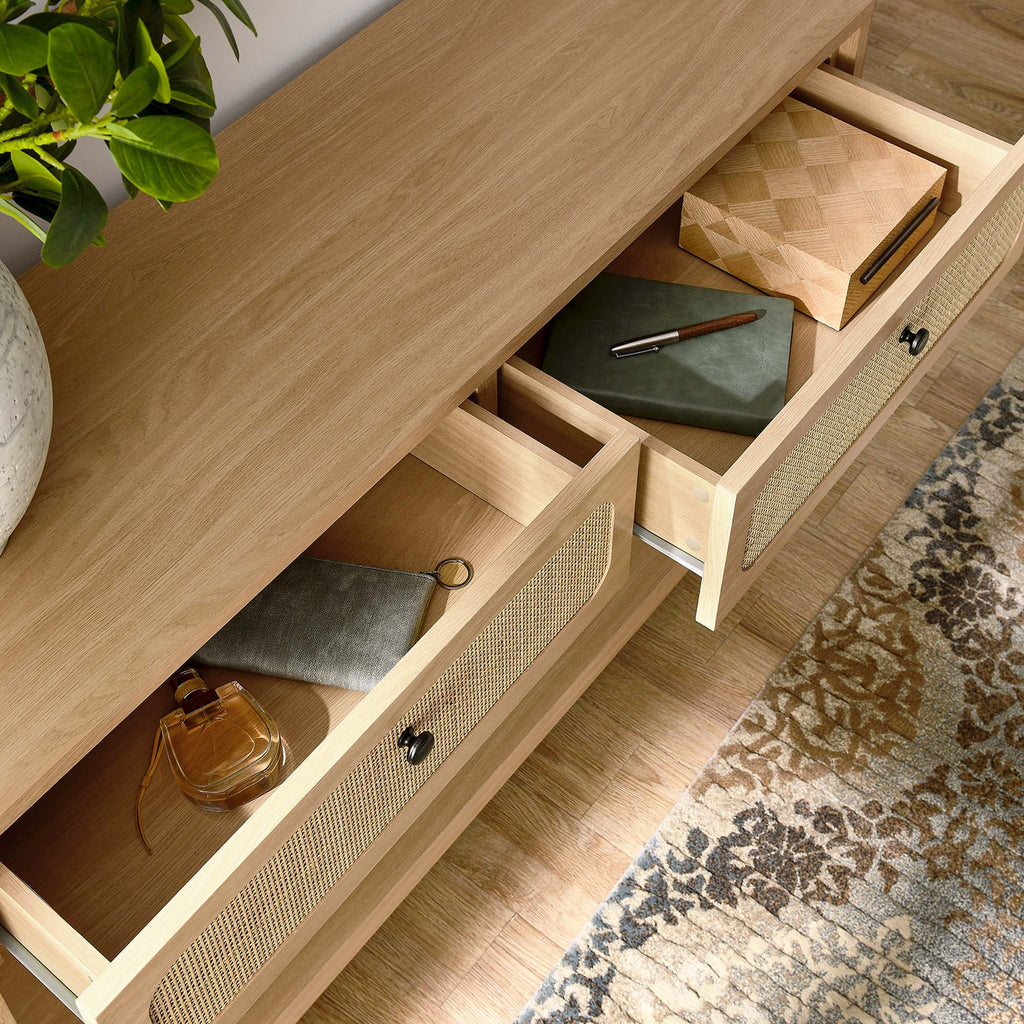 Chaucer Wood Entryway Console Table - Oak