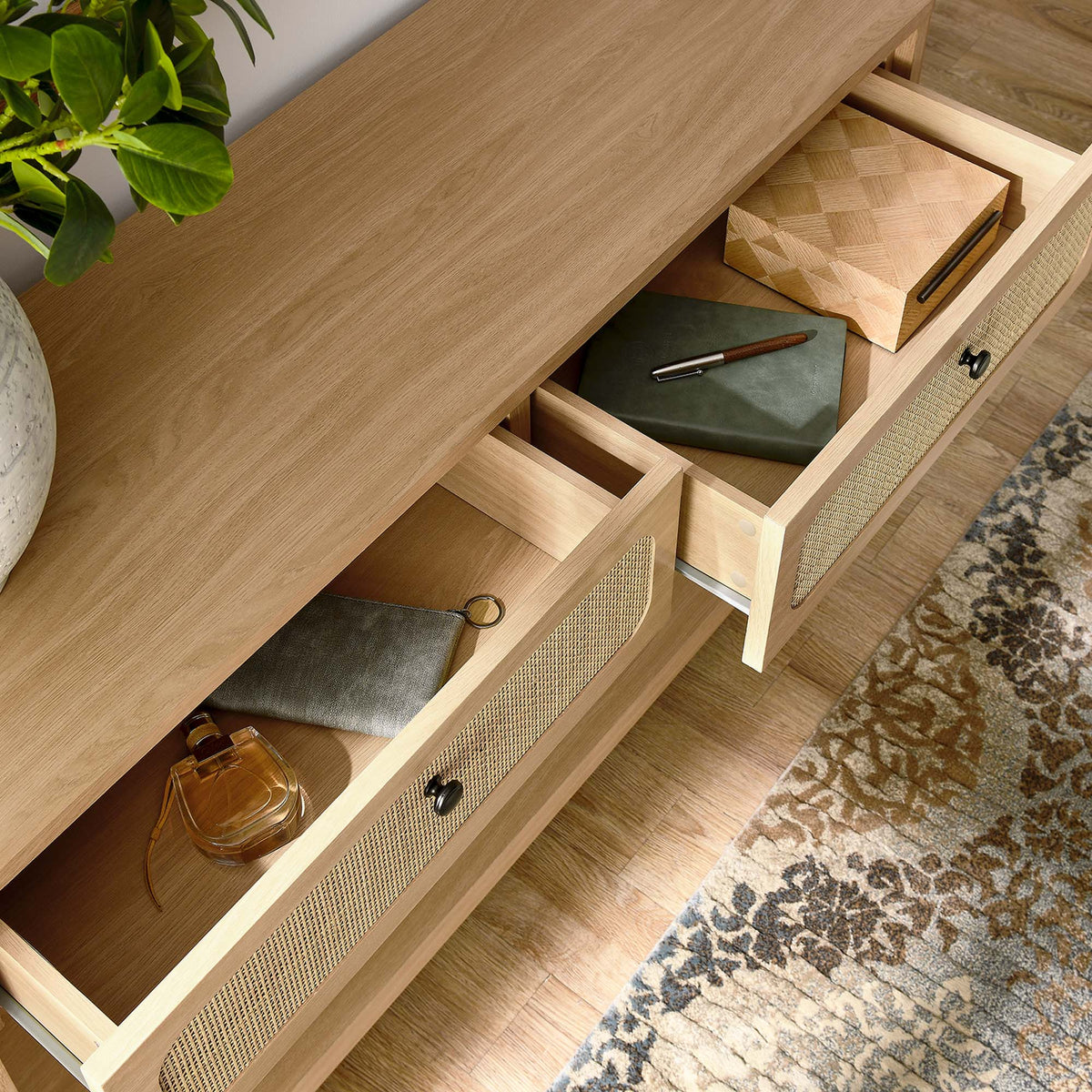 Chaucer Wood Entryway Console Table - Oak