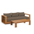 Tahoe 2-Piece Outdoor Patio Acacia Wood Sofa and Coffee Table Set - Natural Cocoa