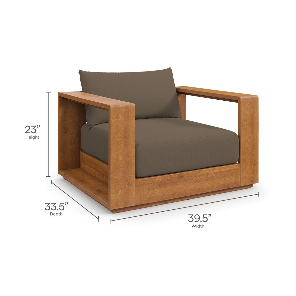 Tahoe 5-Piece Outdoor Patio Acacia Wood Furniture Set - Natural Cocoa