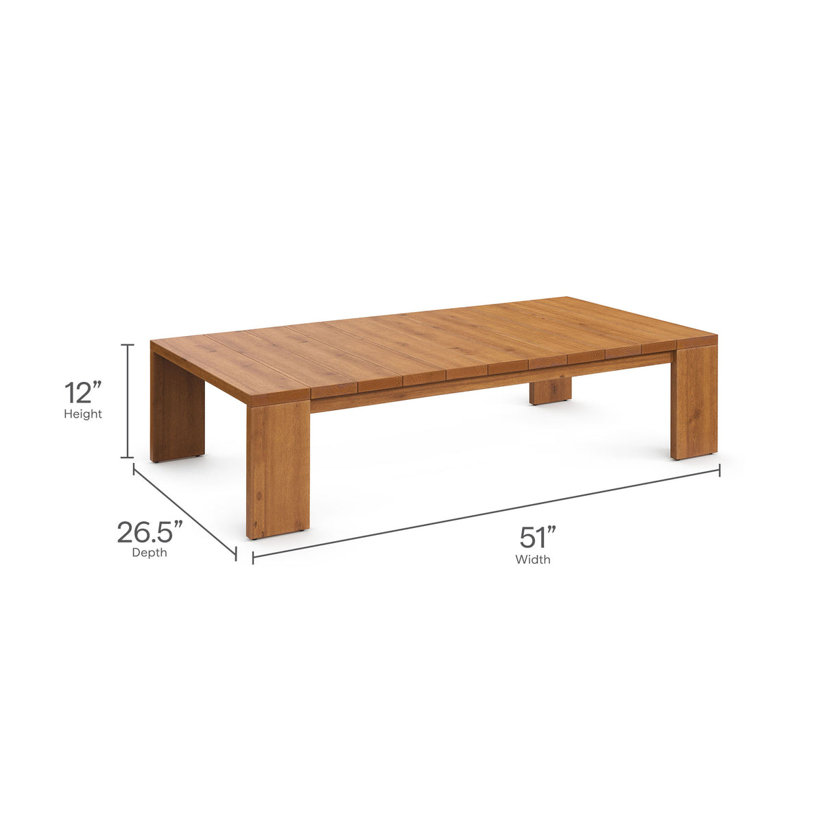 Tahoe 5-Piece Outdoor Patio Acacia Wood Furniture Set - Natural Cocoa