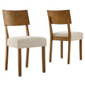Pax Wood Dining Side Chairs Set of 2 - Acorn Heathered Weave Light Beige