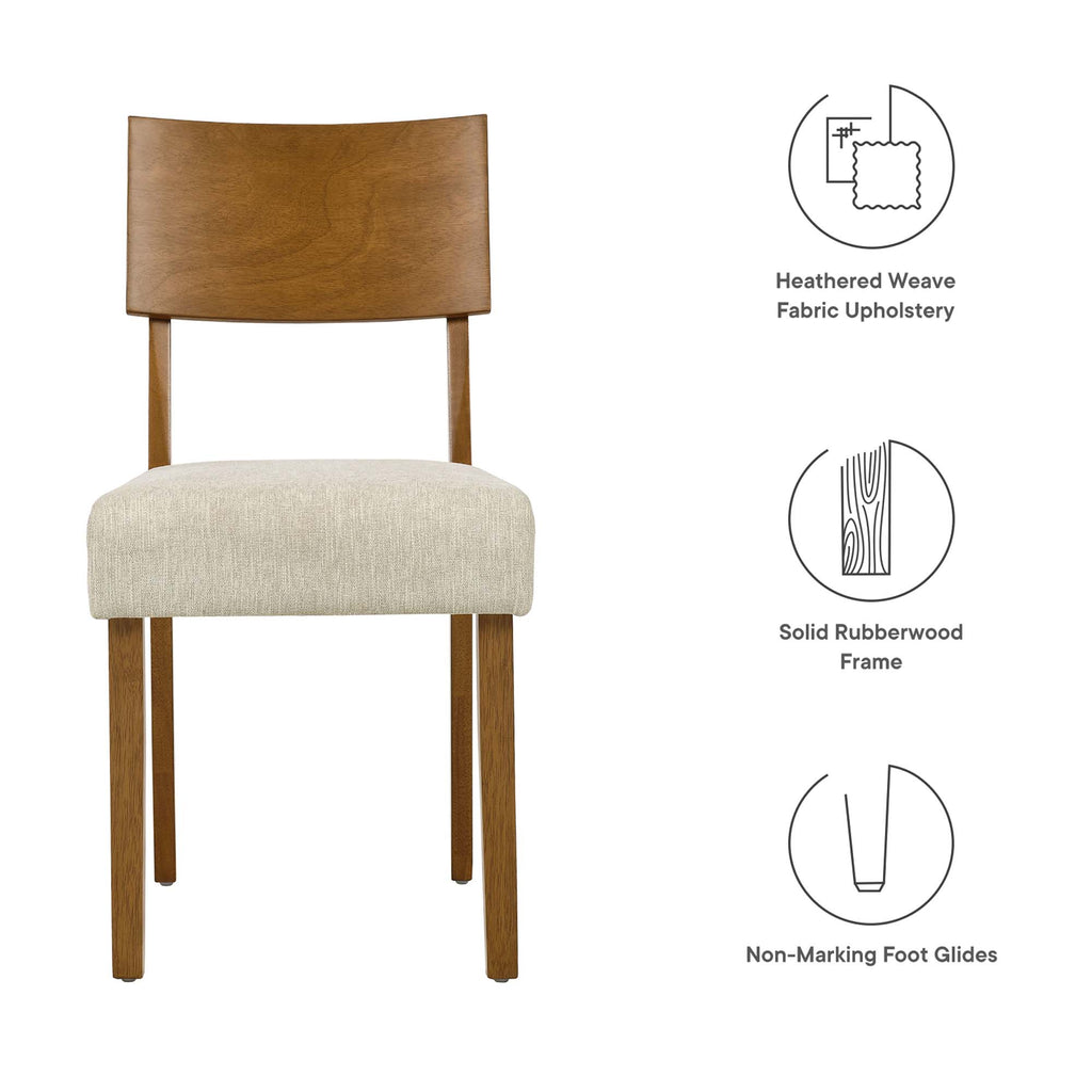 Pax Wood Dining Side Chairs Set of 2 - Acorn Heathered Weave Light Beige