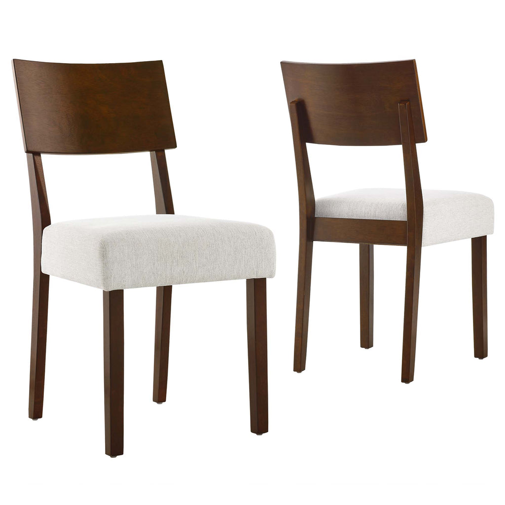 Pax Wood Dining Side Chairs Set of 2 - Walnut Heathered Weave Ivory