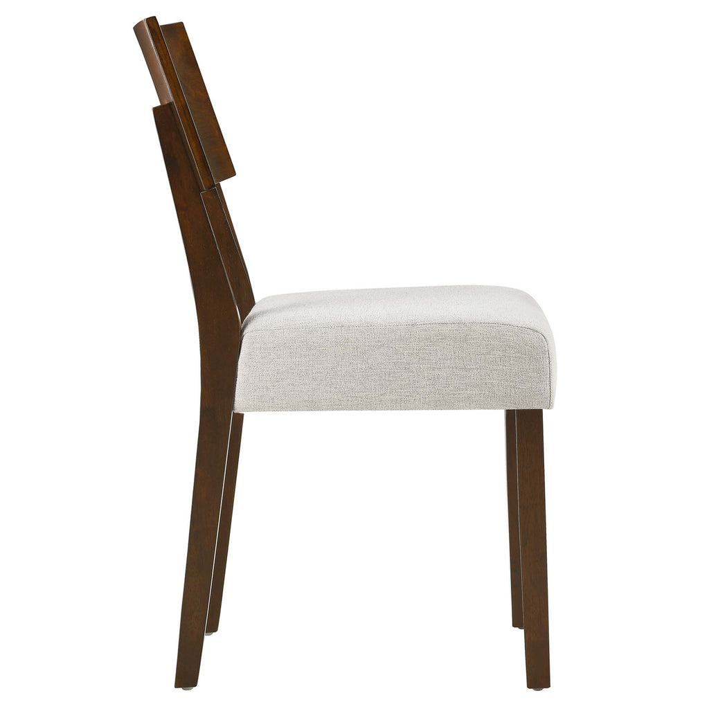 Pax Wood Dining Side Chairs Set of 2 - Walnut Heathered Weave Ivory