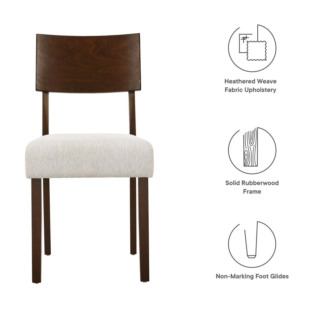 Pax Wood Dining Side Chairs Set of 2 - Walnut Heathered Weave Ivory