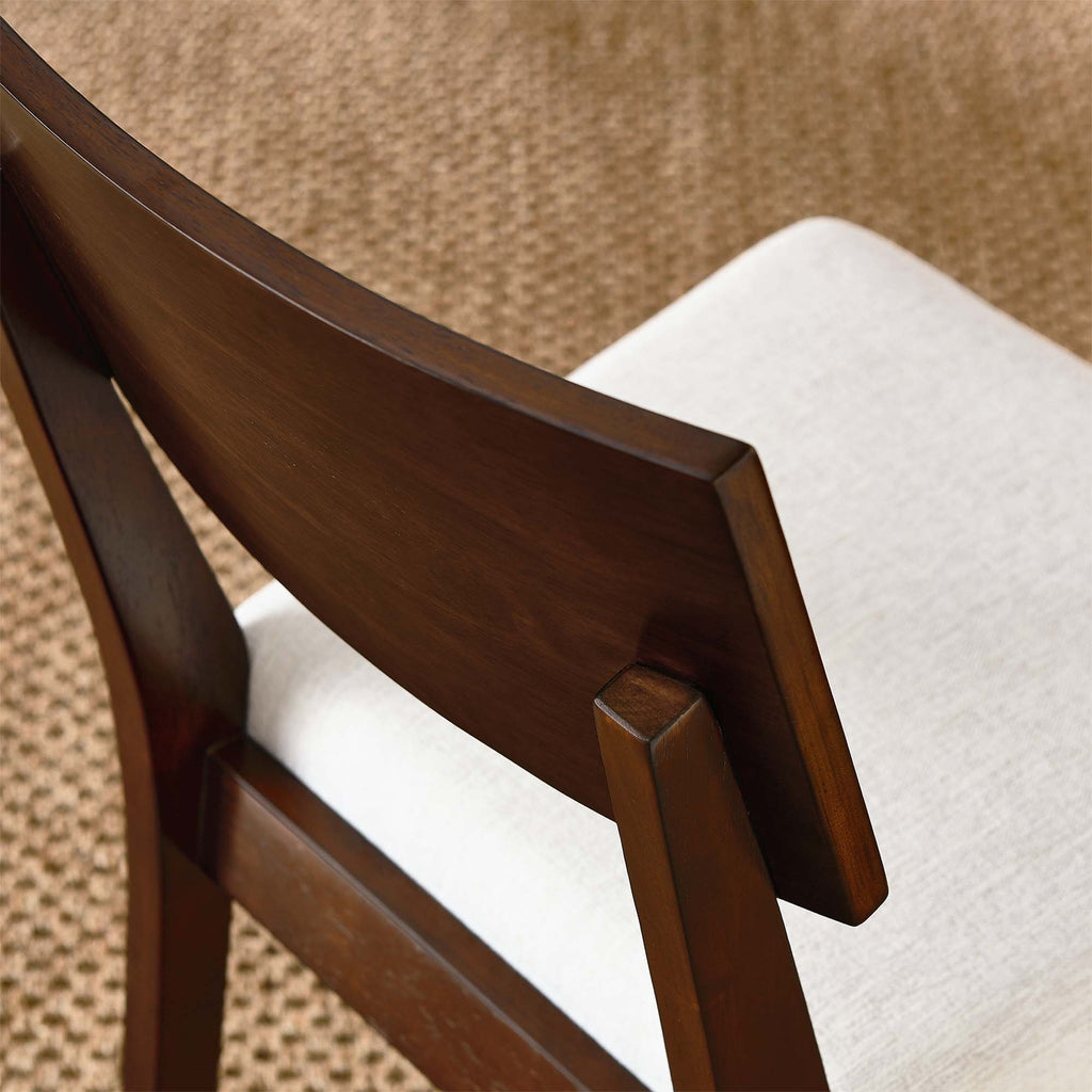 Pax Wood Dining Side Chairs Set of 2 - Walnut Heathered Weave Ivory