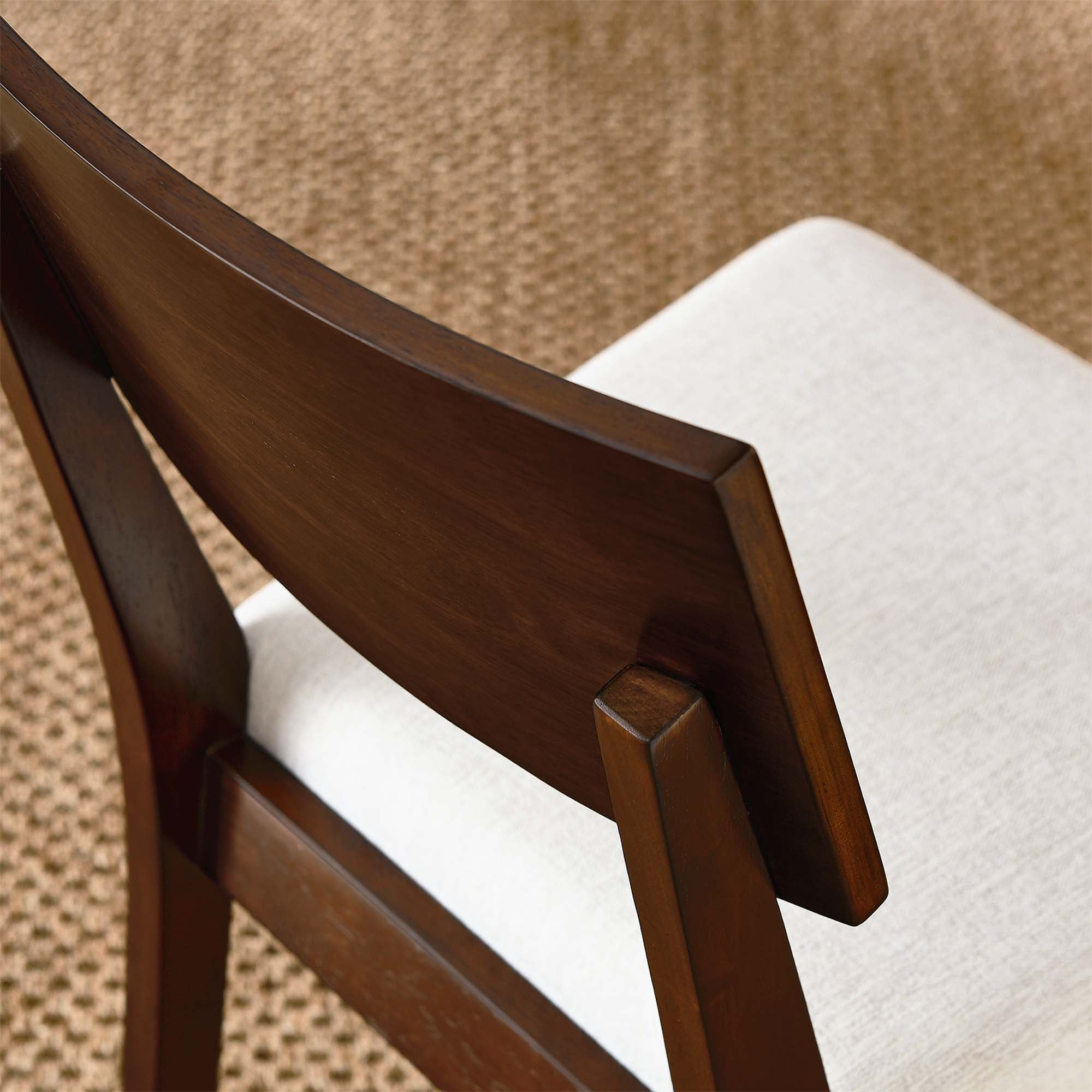Pax Wood Dining Side Chairs Set of 2 - Walnut Heathered Weave Ivory