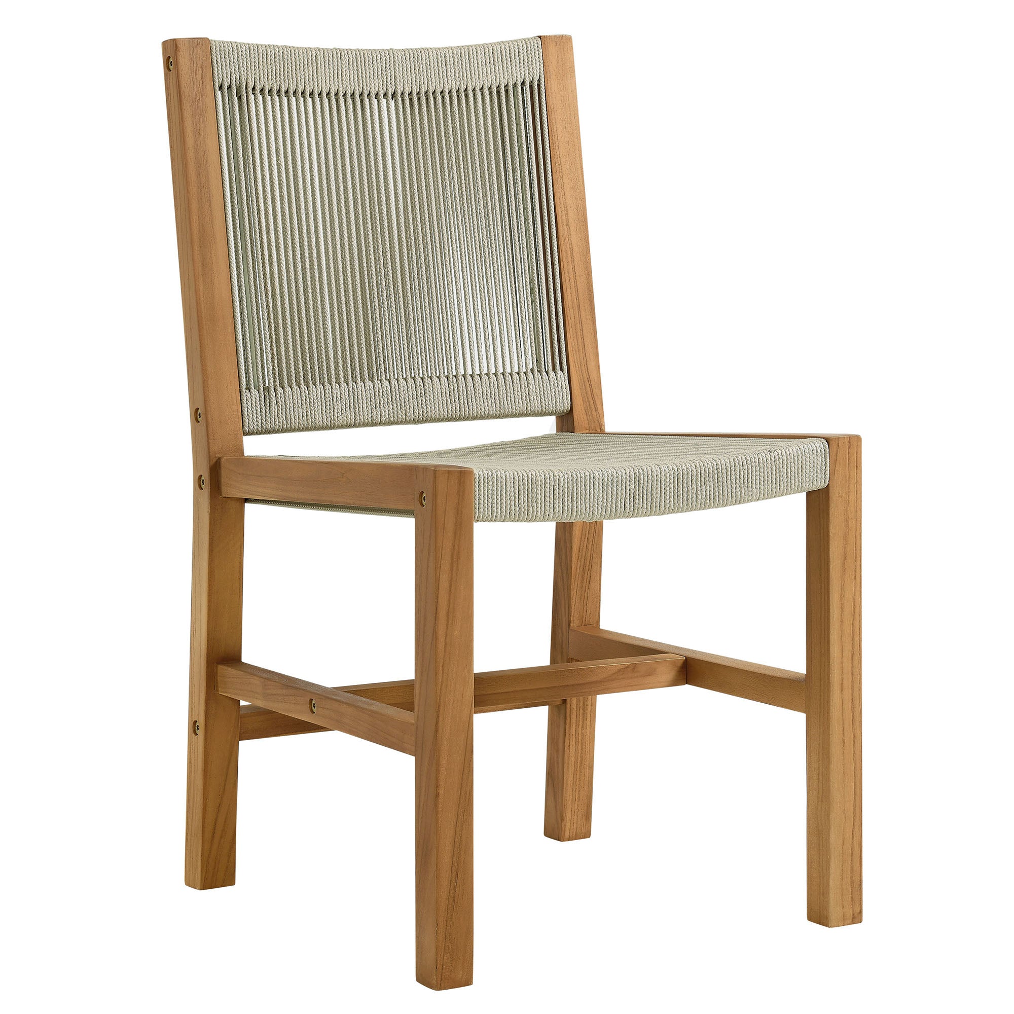Vienna 7-Piece Outdoor Patio Teak and Rope Dining Set - Natural Natural