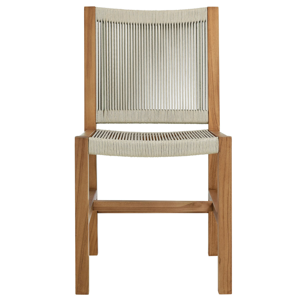 Vienna 7-Piece Outdoor Patio Teak and Rope Dining Set - Natural Natural