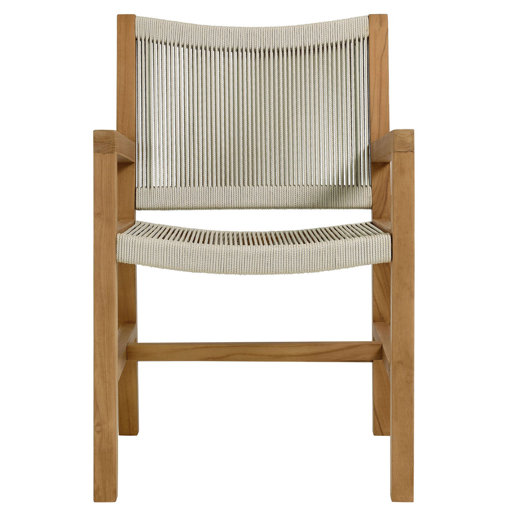 Vienna 7-Piece Outdoor Patio Teak and Rope Dining Set - Natural Natural