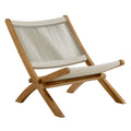 Vienna Outdoor Patio Teak and Rope Folding Accent Lounge Chair - Natural Natural