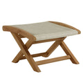 Vienna Outdoor Patio Teak and Rope Folding Ottoman - Natural Natural