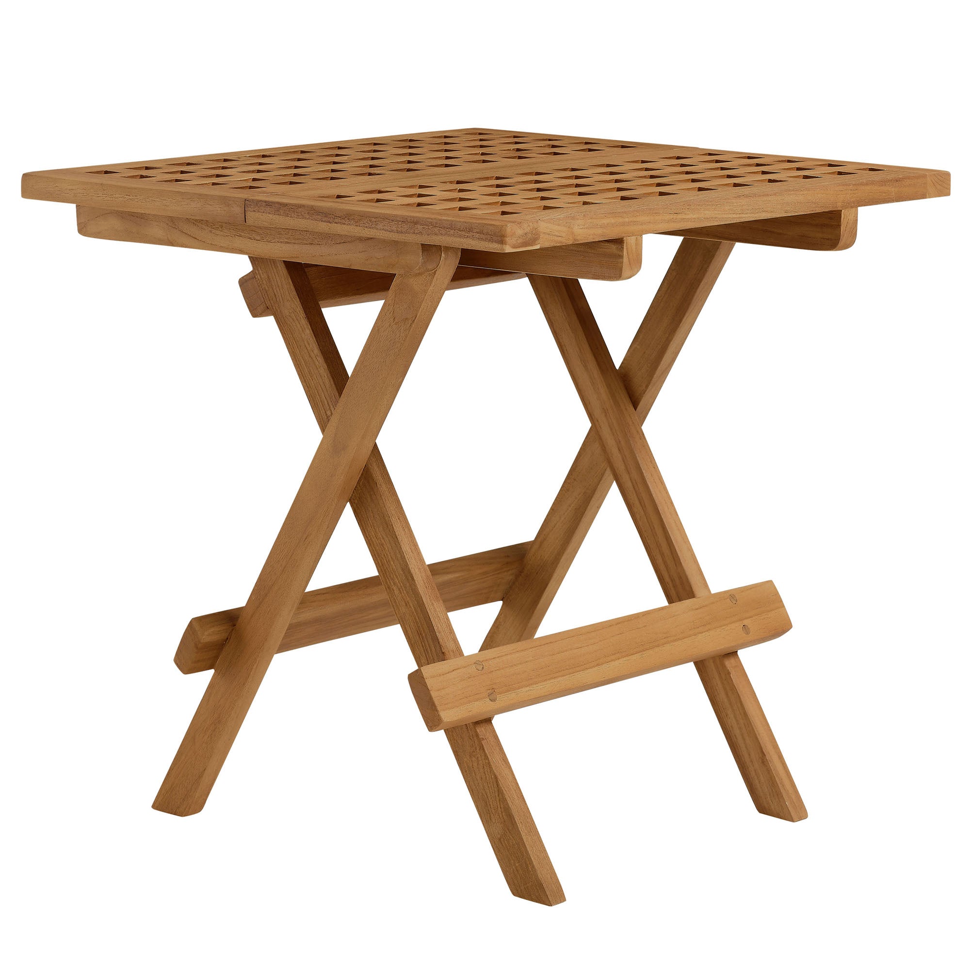 Vienna 3-Piece Outdoor Patio Teak and Rope Armchairs with Folding Side Table - Natural Natural
