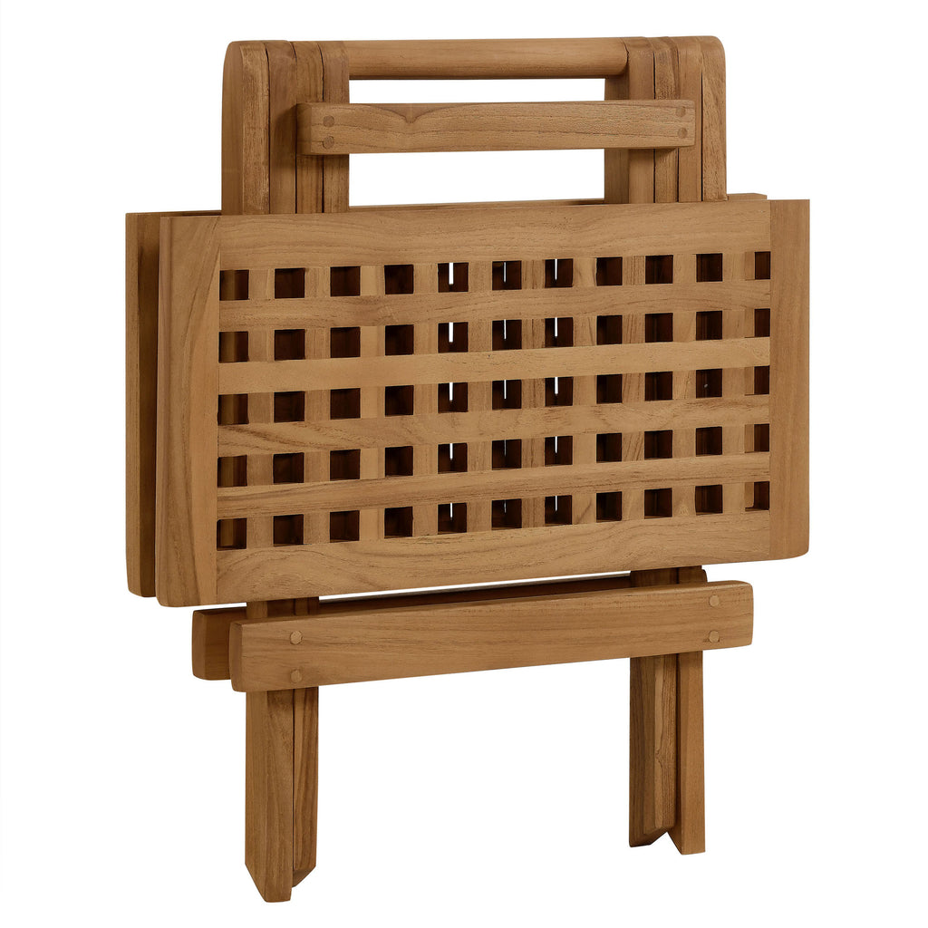 Vienna Outdoor Patio Teak Wood Side Table - Natural
