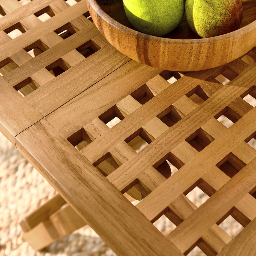 Vienna Outdoor Patio Teak Wood Side Table - Natural