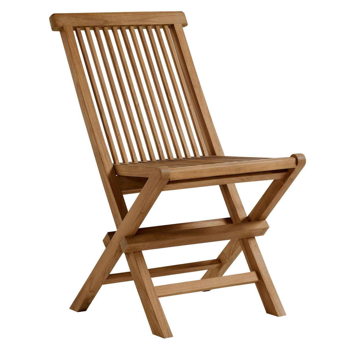Vienna Outdoor Patio Teak Wood Folding Dining Chairs Set of 4 - Natural