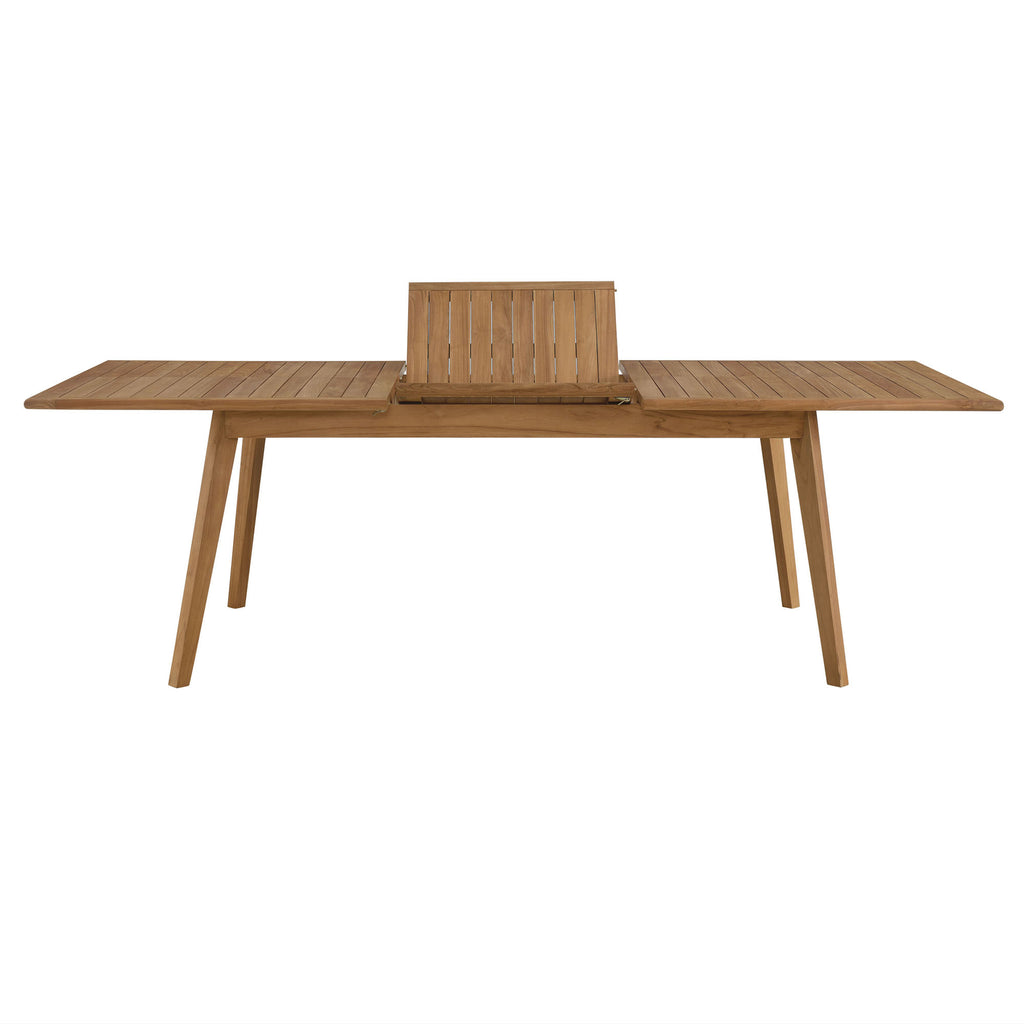 Vienna Outdoor Patio Teak Wood Extendable Dining Table - Natural