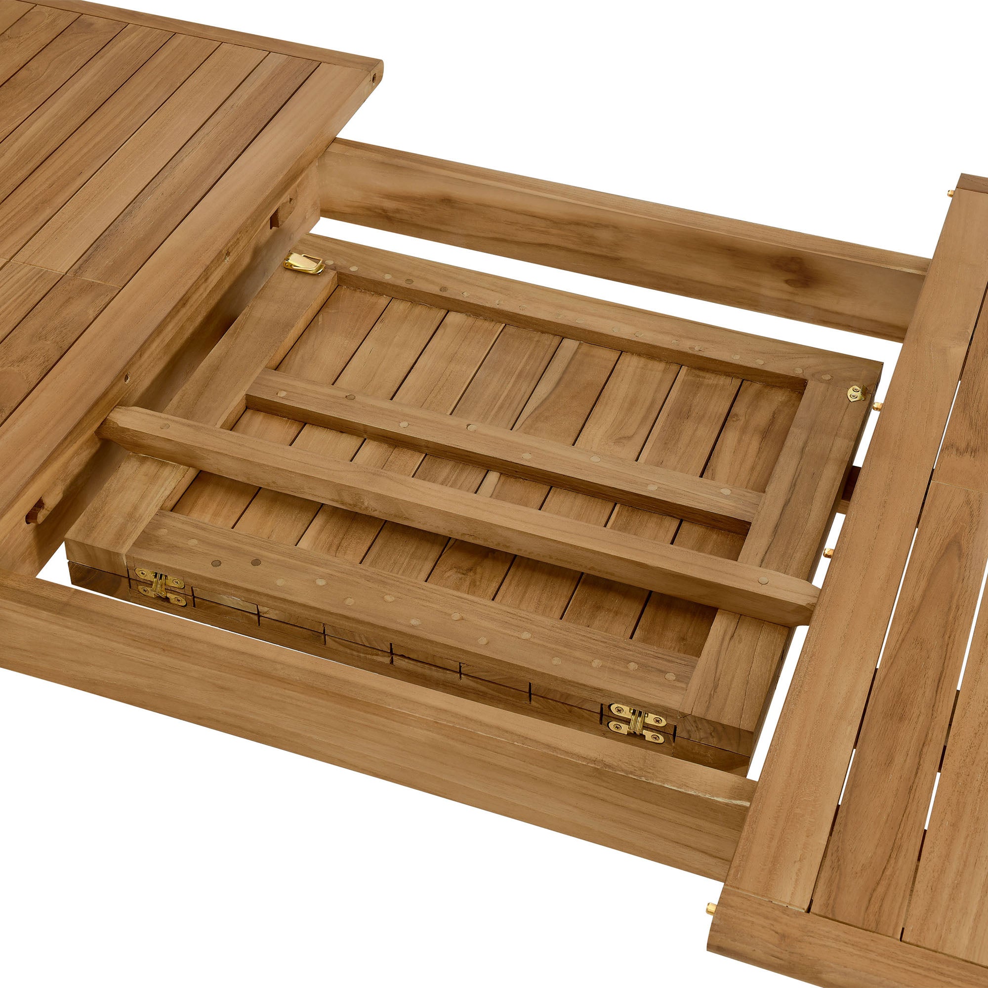 Vienna Outdoor Patio Teak Wood Extendable Dining Table - Natural
