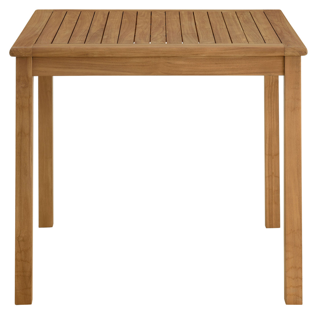 Vienna 34" Square Outdoor Patio Teak Wood Dining Table - Natural