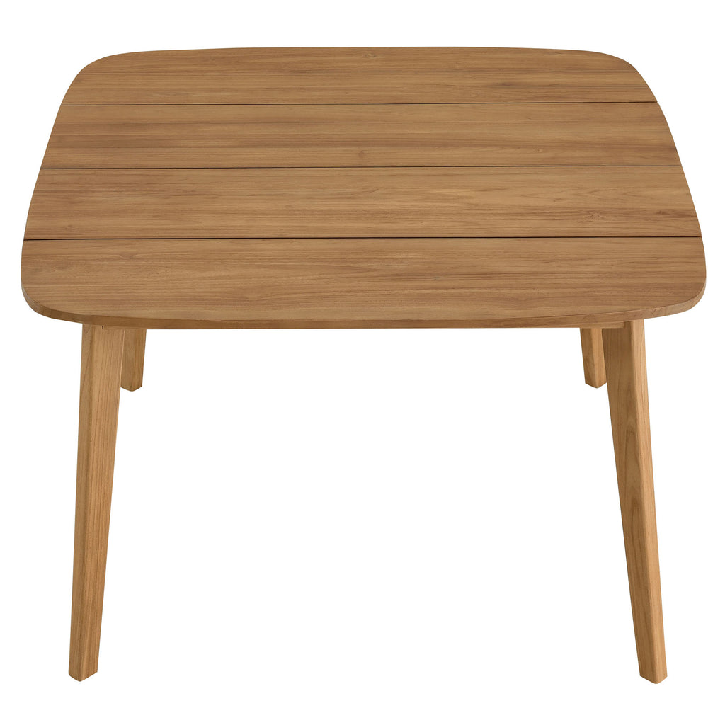 Vienna 46" Square Outdoor Patio Teak Wood Dining Table - Natural